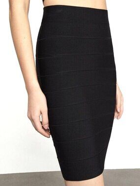 BCBGMaxAzria Black Bandage Mini Pencil Skirt - XXS